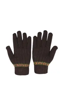 BAESD Men Striped Full Finger Woolen Winter Gloves