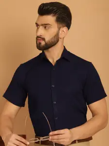 Indian Needle Classic Spread Collar Short Sleeves Regular Fit Wrinkle Free Formal Shirt
