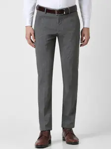 Peter England Men Mid Rise Formal Trousers