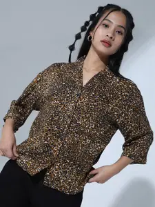 Hubberholme Animal Print Party Shirt with Spread Collar