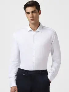 Van Heusen Micro Ditsy Print Spread Collar Long Sleeves Slim Fit Printed Formal Shirt