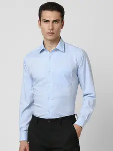 Van Heusen Spread Collar Long Sleeves Textured Regular Fit Formal Shirt