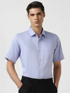Van Heusen Regular Fit Textured Half Sleeves Cotton Party Shirt