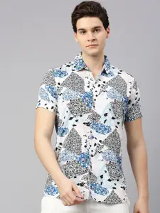 ZEDD Relaxed Fit Abstract Printed Casual Shirt