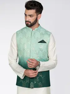 KISAH Men Ombre Zari  Regular Fit Nehru Jacket