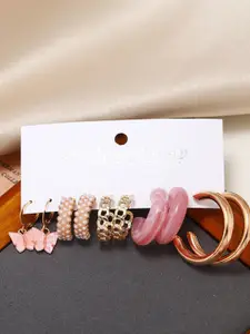 SALTY Set Of 5 Contemporary Studs Earrings