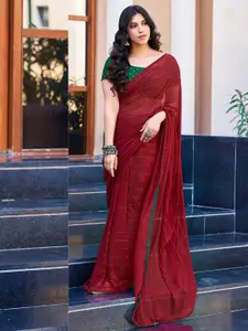 Satrani Ethnic Striped Sequinned Saree