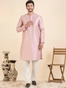 TheEthnic.Co Checked Embroidered Sequinned Kurta With Trouser