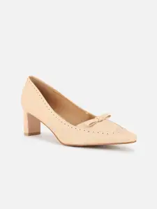 Allen Solly Woman Bow Embellished Block Heeled Pumps