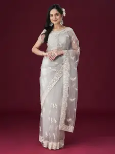 kasee Floral Embroidered Net Saree
