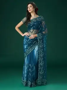kasee Embellished Zari Sequinned Saree