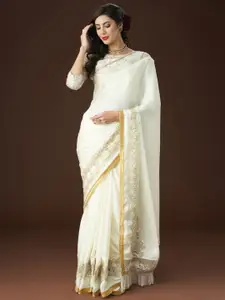 kasee Embroidered Embellished Satin Saree