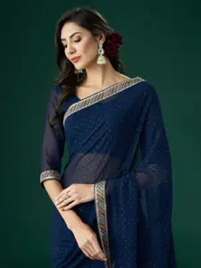 kasee Polka Dots Embroidered Zari Saree