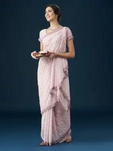 kasee Embroidered With Mirror Work Zari Saree