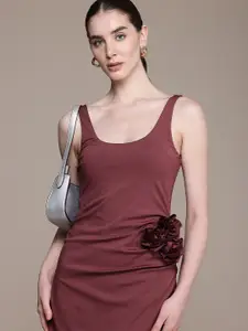 bebe Corsage Detailed Sheath Dress