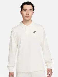 Nike Club Long-Sleeves Knit Polo Collar Pure Cotton T-Shirt