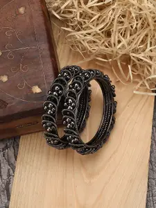 ANIKAS CREATION Set Of 2 Silver-Plated Bangles