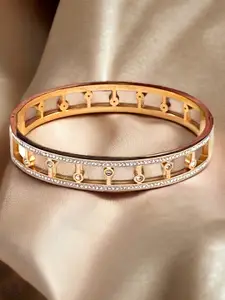 The Pari Women American Diamond Gold-Plated Kada Bracelet