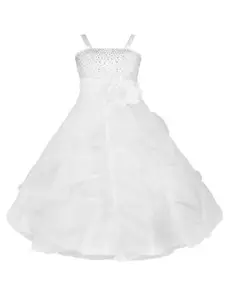 BAESD Girls Satin Shoulder Straps Maxi Party Dress Comes With A belt