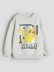 H&M Boys Oversized Pikachu Printed Sweatshirt