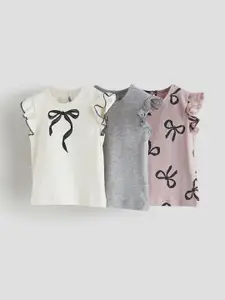 H&M Girls 3-Pack Cotton Tops