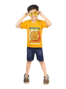 BAESD Boys Printed Pure Cotton T-shirt With Shorts