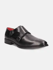 Bugatti Zavinio Men Textured Leather Formal Monk Shoes