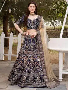 SAPTRANGI Printed Sequinned Ready to Wear Lehenga & Blouse With Dupatta