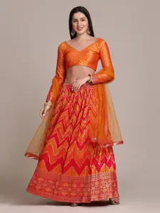 KALINI Semi-Stitched Lehenga & Unstitched Blouse With Dupatta