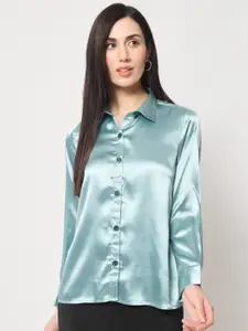 CHARMGAL Classic Slim Fit Satin Casual Shirt