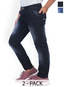 BAESD Girls Pack Of 2 Slim Fit Clean Look Heavy Fade Cotton Jeans