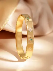 Rubans Voguish Gold-Plated Stoned Studded Water-Resistant Bangle-Style  Bracelet