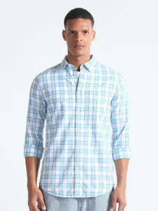 Flying Machine Slim Fit Opaque Checked Cotton Casual Shirt