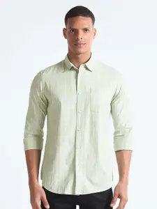 Flying Machine Slim Fit Opaque Striped Cotton Casual Shirt