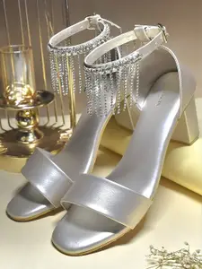 SHRIVAS BY ARCHITA MEHTA Embellished Open Toe Block Heels