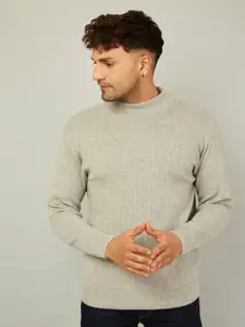 KVETOO Turtle Neck Striped Pullover