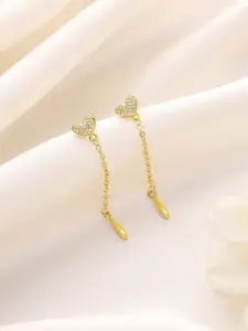 Yellow Chimes Gold-Plated Contemporary Drop Earrings