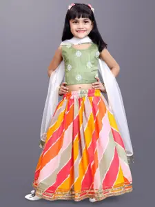 BAESD Girls Embroidered Ready to Wear Lehenga & Blouse With Dupatta