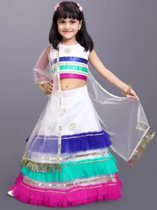 BAESD Girls Embellished Ready to Wear Lehenga & Blouse With Dupatta