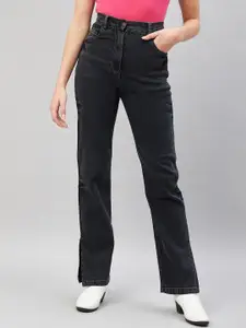 Orchid Hues Women Flared High-Rise Slash Knee Stretchable Jeans
