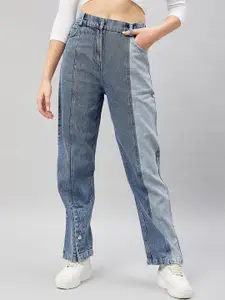 Orchid Hues Women Straight Fit High-Rise Heavy Fade Jeans