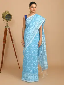 Indethnic Floral Woven Design Jamdani Saree