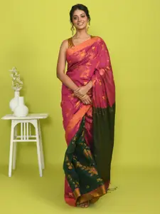 Indethnic Floral Woven Design Zari Jamdani Saree