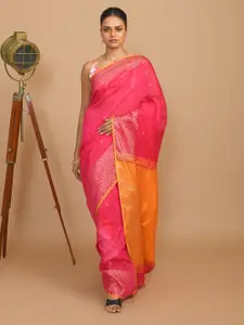 Indethnic Ethnic Motifs Woven Design Zari Jamdani Saree