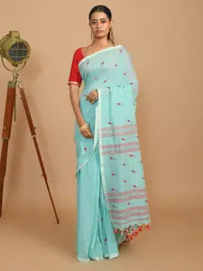 Indethnic Ethnic Motifs Woven Design Pure Cotton Jamdani Saree