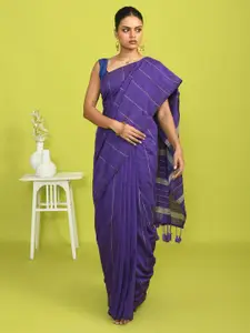 Indethnic Striped Printed Saree