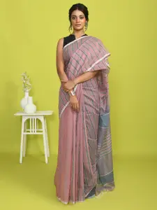 Indethnic Striped Printed Saree