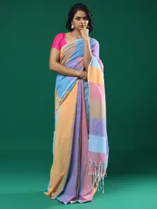 Indethnic Colourblocked Pure Cotton Saree
