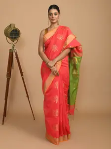 Indethnic Ethnic Motifs Woven Design Zari Jamdani Saree
