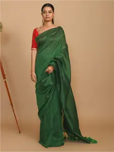 Indethnic Striped Printed Saree